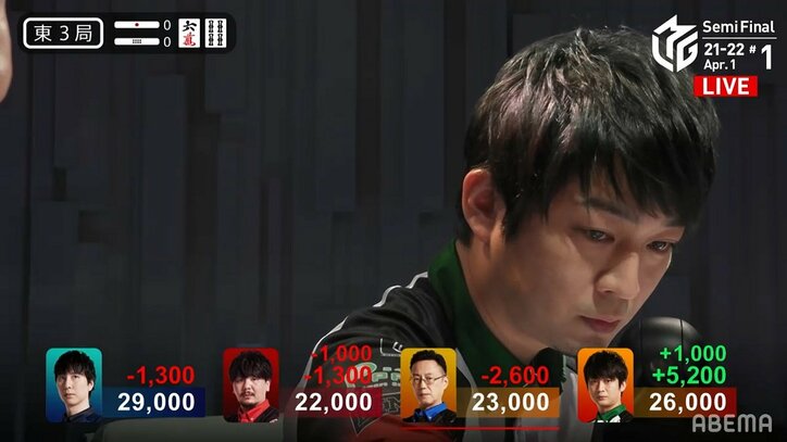 もう誰も戦いたくない…親の暗カンに立ち向かうイケメン雀士に喝采「男やな!」/麻雀・Mリーグ