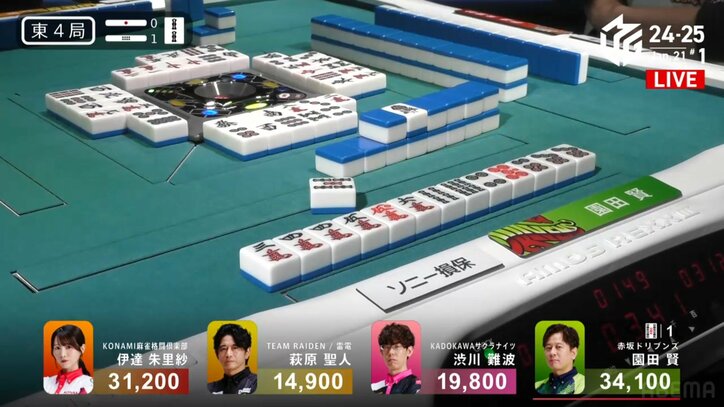 園田賢、ダマテンからの満貫