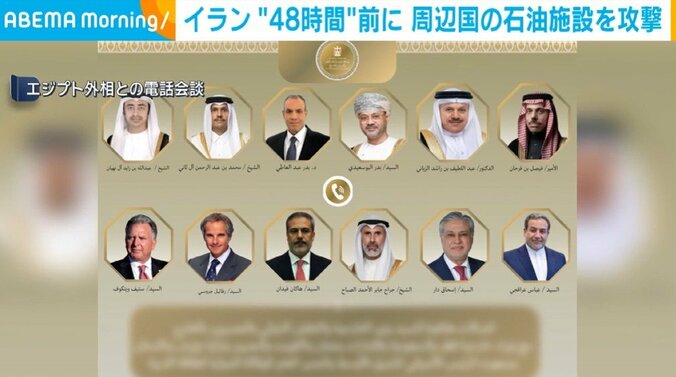 エジプト外相との電話会談