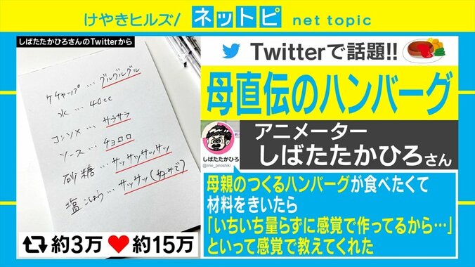 「塩コショウ サッサッ」「ソース チョロロ」擬音だらけの母の“感覚レシピ”がSNSで大人気 1枚目