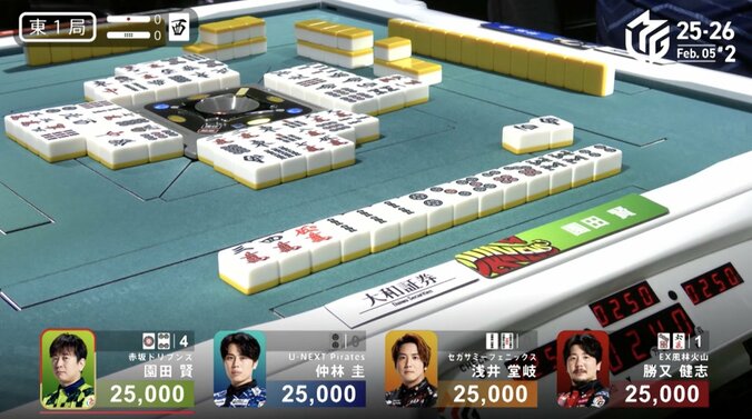 園田、開局にあまりにも鮮烈な親満貫