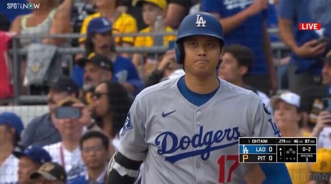 第1打席の大谷翔平