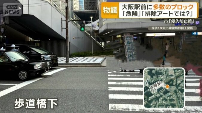JR大阪駅前にある歩道橋の下