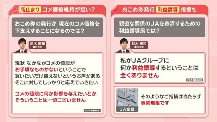 JA全農「事実無根」