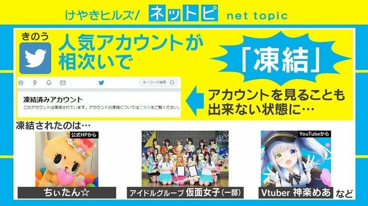 Twitterでちぃたん☆ら人気アカウントの凍結相次ぐ、仮面女子「全く身に覚えがない」