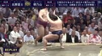 北勝富士がバンザイ