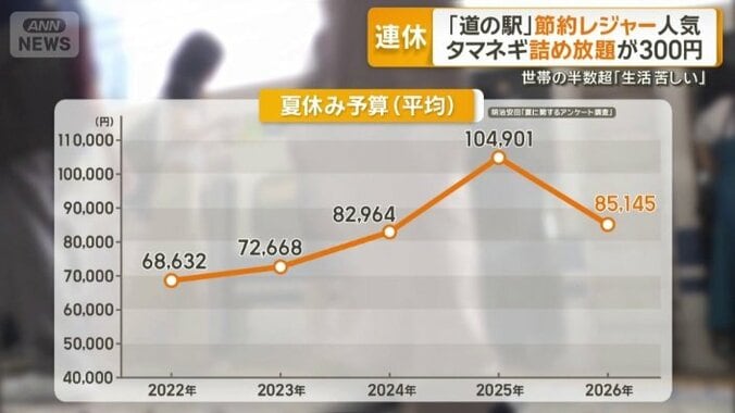 夏休みの平均予算