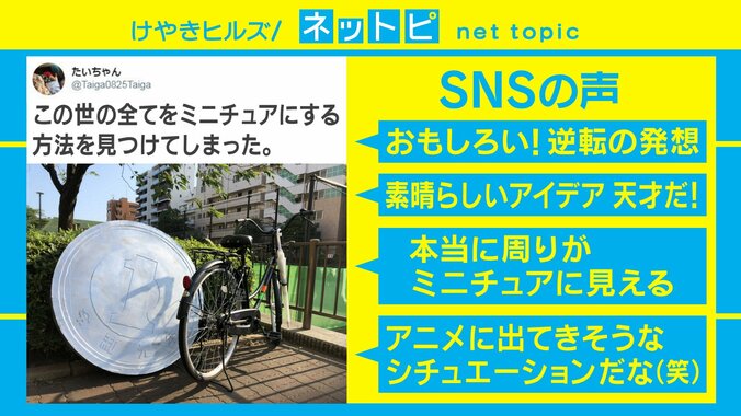 「この世の全てをミニチュアに」面積は通常の2500倍、巨大”1円玉”模型がTwitterで話題に 1枚目