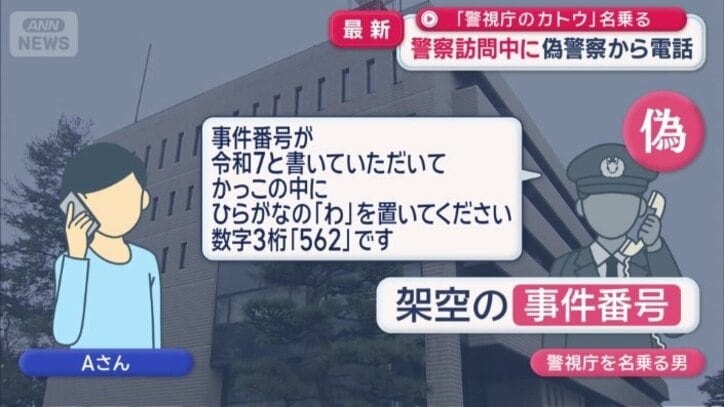 架空の「事件番号」を伝えてきた
