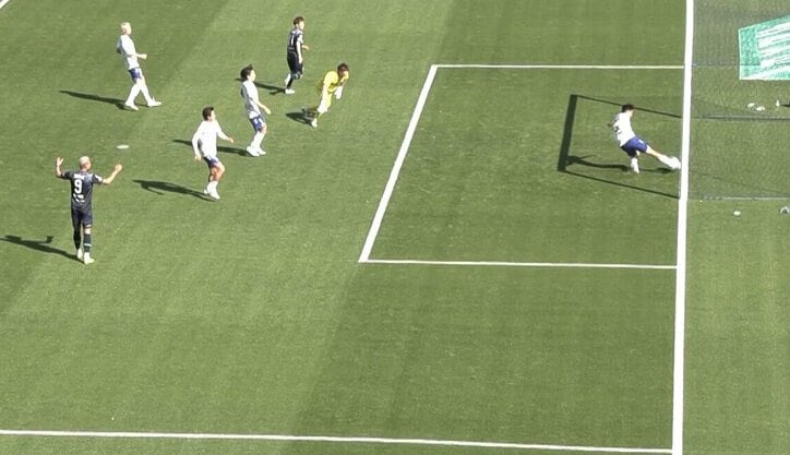 【映像】ゴールラインギリギリの神クリア