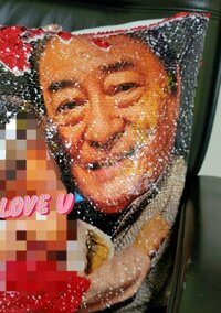 高橋英樹『奥さん孫ちゃんとのクッション』