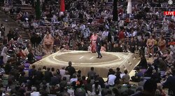 大相撲中継、最前列に美人女優が降臨！ “まさかの2ショット”に「金八先生と迫田八重子がいる」ファン騒然