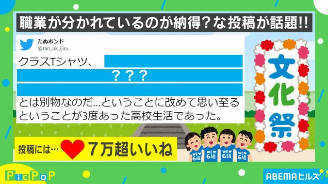 投稿者が高校生活で3度経験…クラスTシャツの“あるある”が話題に SNSでは「シンプルでタメになる話」「ほんまこれ」の声 1枚目