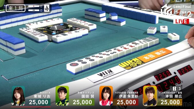 迷わず即リーチ！やんちゃな本田の一発ツモ