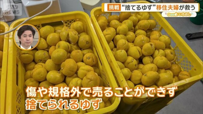 傷や規格外のゆずを活用
