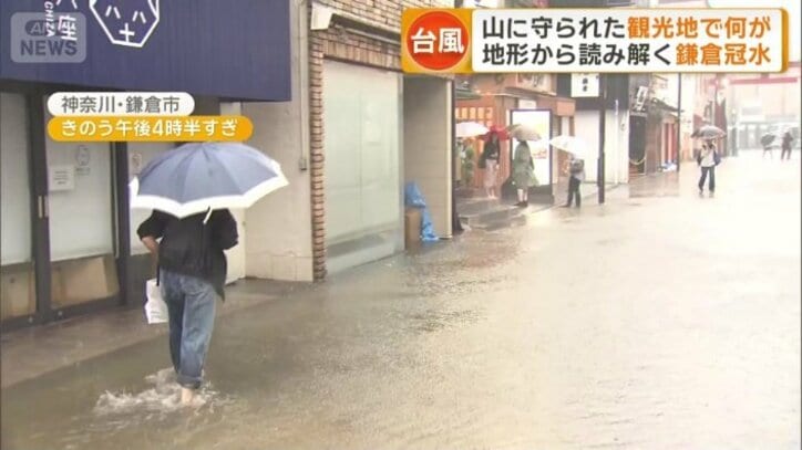 小町通りも冠水