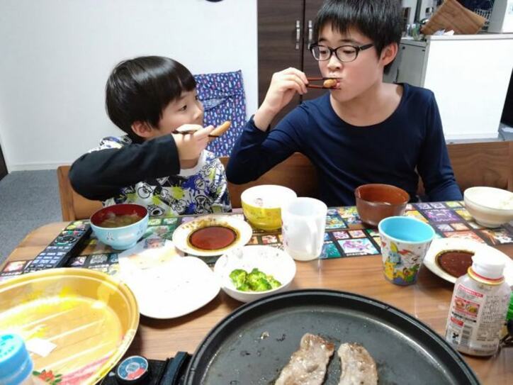  山田花子、息子達が全て食べてくれた夕食「高学年の胃袋は恐るべし」 