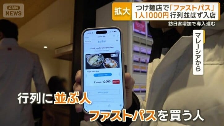 ファストパスで並ばずに店内に