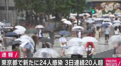 東京都で24人が感染 3日連続で20人を上回る