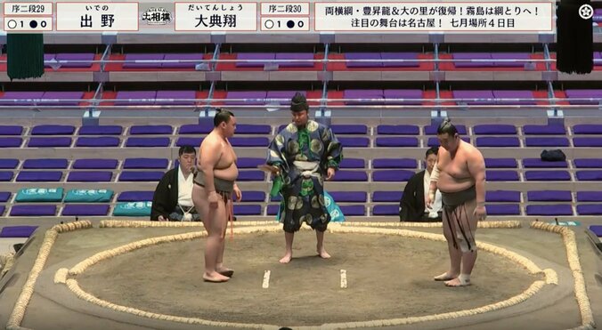 「まだまだまだ！」行司が取組を強制中断…一度ならず二度の立ち合い不成立に館内騒然 両力士も反省しきり 4枚目