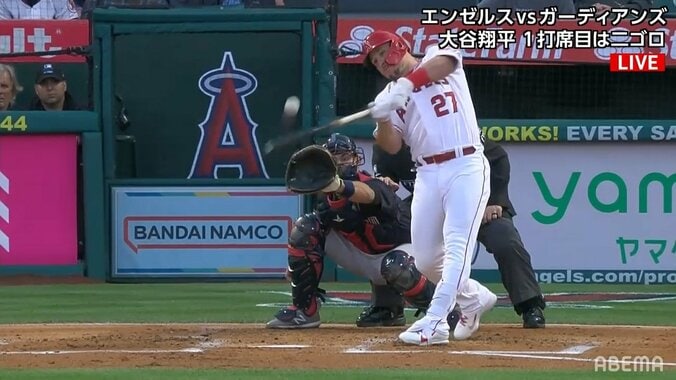 大谷翔平、初回2ラン被弾もトラウト、レンドンのタイムリーで同点 ファン「頼りになりすぎる」「これがトラウトw」 1枚目