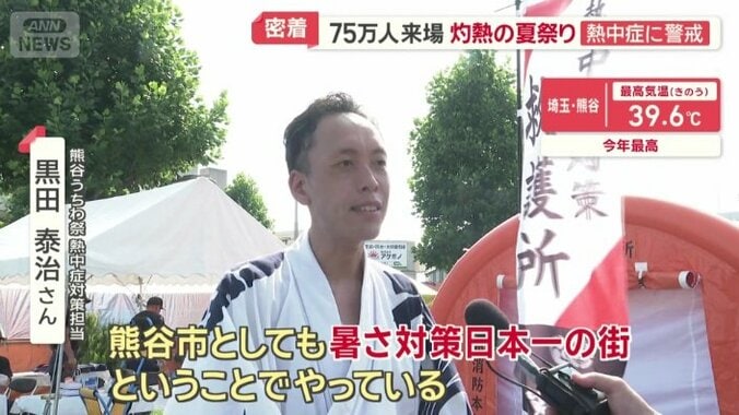 熊谷うちわ祭　熱中症対策担当　黒田泰治さん
