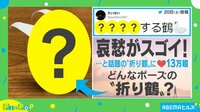 【映像】どうやって作ったの? なんだか哀愁がすごい折り鶴