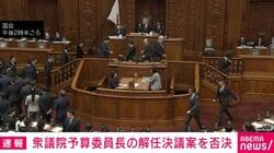 衆議院予算委員長の解任決議案を否決