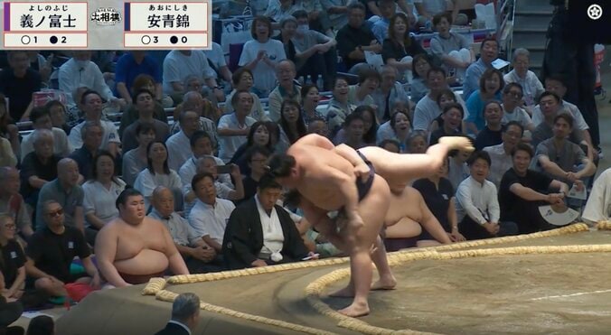 全勝・安青錦に土…驚異の大逆転劇に「あの体勢から」「右手一本かよ」驚きの声 負けた安青錦も呆然 2枚目
