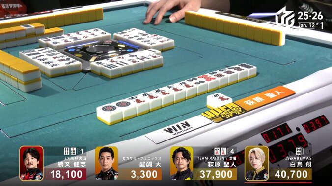 逆転トップ！萩原、鬼気迫る表情と魂のツモシーン