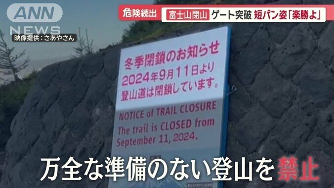 登山道は通行禁止