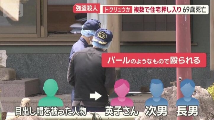 バールのようなもので殴られる
