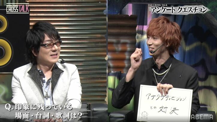 “W寂雷”でM-1出場!? ヒプマイ声優・速水奨とヒプステ俳優・鮎川太陽が息ピッタリのフリップ芸を見せる