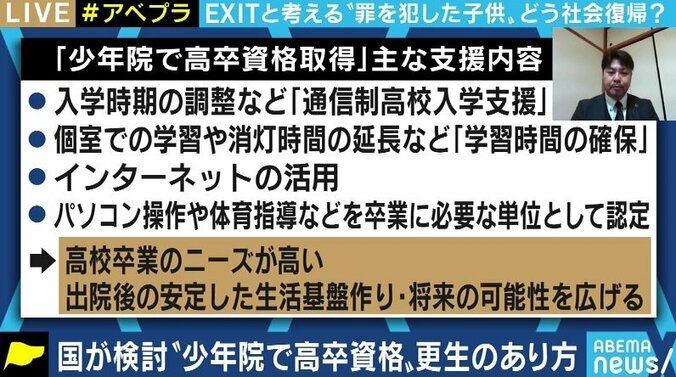 少年院での高卒資格取得を支援へ 元入所者が「加害者を応援し、甘やかす施策」との声に理解求める 2枚目