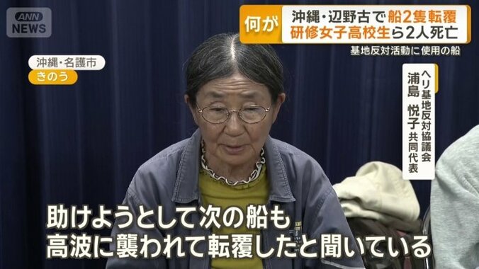 ヘリ基地反対協議会　浦島悦子共同代表