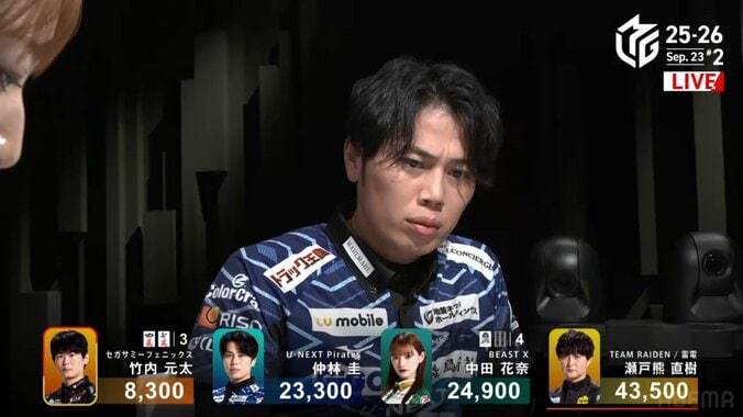 中田花奈の技にライバル雀士も困惑の表情