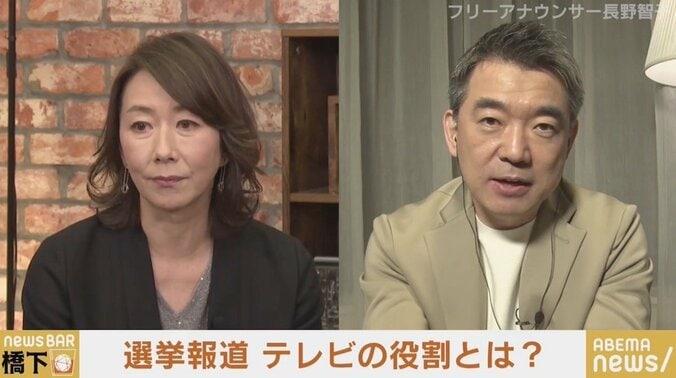 「トランプが“面白いから”と偏ってしまうのは忸怩たる思い」「メディアの役割分担を」 “政治・選挙報道”について長野智子氏と橋下徹氏 1枚目