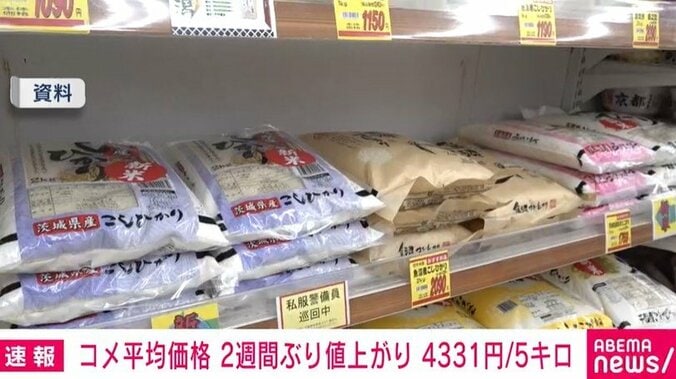 小売店に並ぶ米
