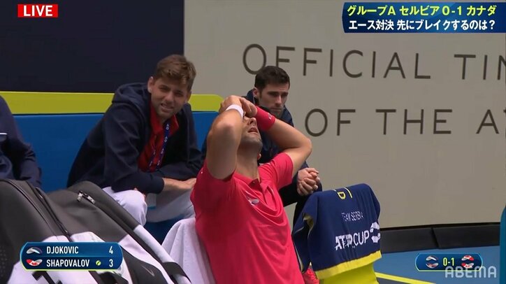 ジョコビッチを襲った眩しすぎるアクシデントがファンで話題「目薬のデリバリーが来た」／ATPカップ