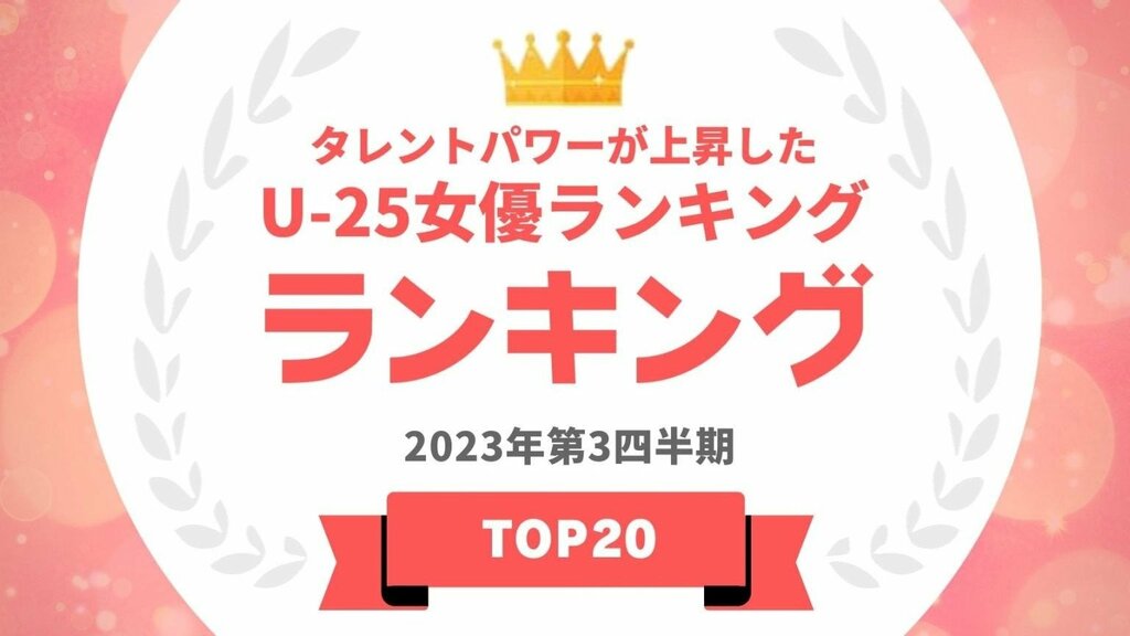 『タレントパワーランキング』がパワースコアが上昇している25歳以下の女優ランキングを発表 ランキング企画第274弾