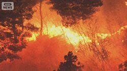 2日目…難航する消火活動　避難指示拡大　岩手・大槌町 山林火災の延焼拡大