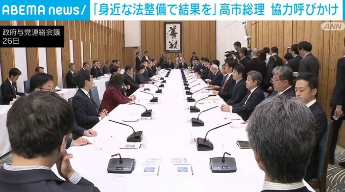 政府与党連絡会議の様子