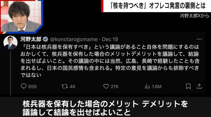 河野太郎氏のXから