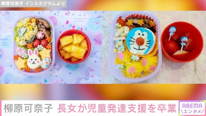【写真・画像】柳原可奈子、生まれつき脳性まひの6歳長女が児童発達支援を卒業しこれまでのお弁当を公開「感動」「ステキな女性で尊敬」　2枚目