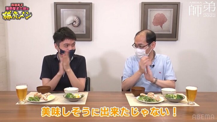 木村一基九段の猛攻撃に弟子「しびれる質問で…」仲良し師弟の“口撃”クッキングにファン「ナイスコンビや」「淡々と料理する高野先生すこw」／将棋・ABEMA師弟トーナメント