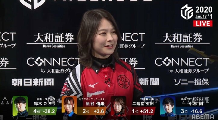 「9万2000点」分の一発ツモ炸裂!二階堂亜樹がオーラス総まくりトップ/麻雀・Mリーグ