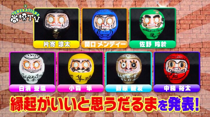 数原龍友は「煩悩の塊」？　GENERATIONSがだるまの絵付けに挑戦