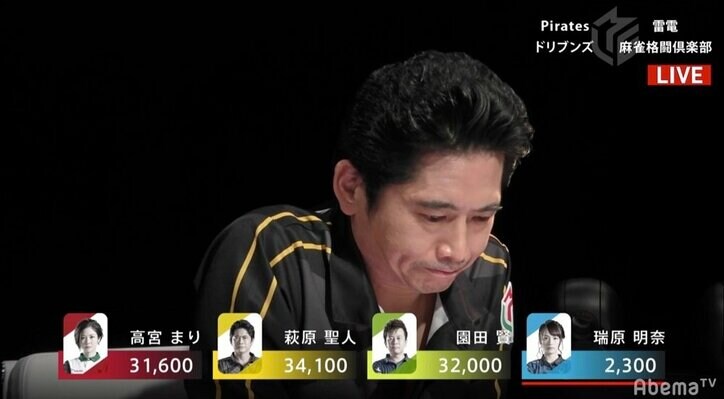 俳優兼プロ雀士・萩原聖人、待望の今期初勝利 プロ2年目がついに“開幕”/麻雀・Mリーグ