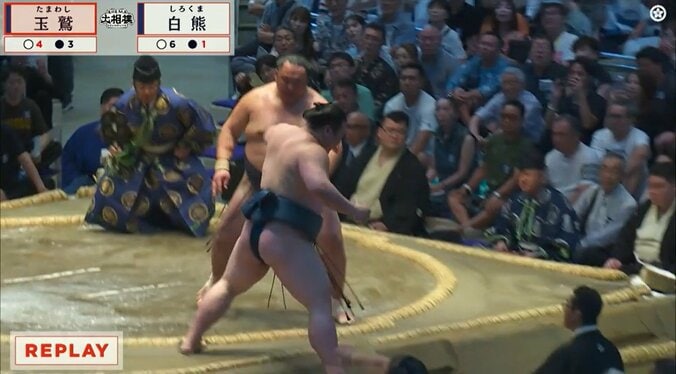 「41歳でこれやる?」玉鷲、全勝の白熊を“一撃”で戦闘不能状態に… 激しすぎる攻めに「容赦ない」「圧倒的」ファン驚嘆 5枚目
