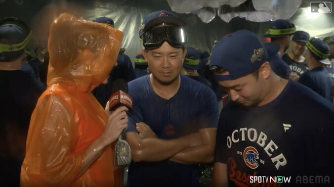 【写真・画像】今永昇太、MLB初シャンパンに「肌から吸収した方が美味しい」 “珍回答”連発＆背後から同僚に襲われる 名物レポーターは爆笑止まらず　1枚目